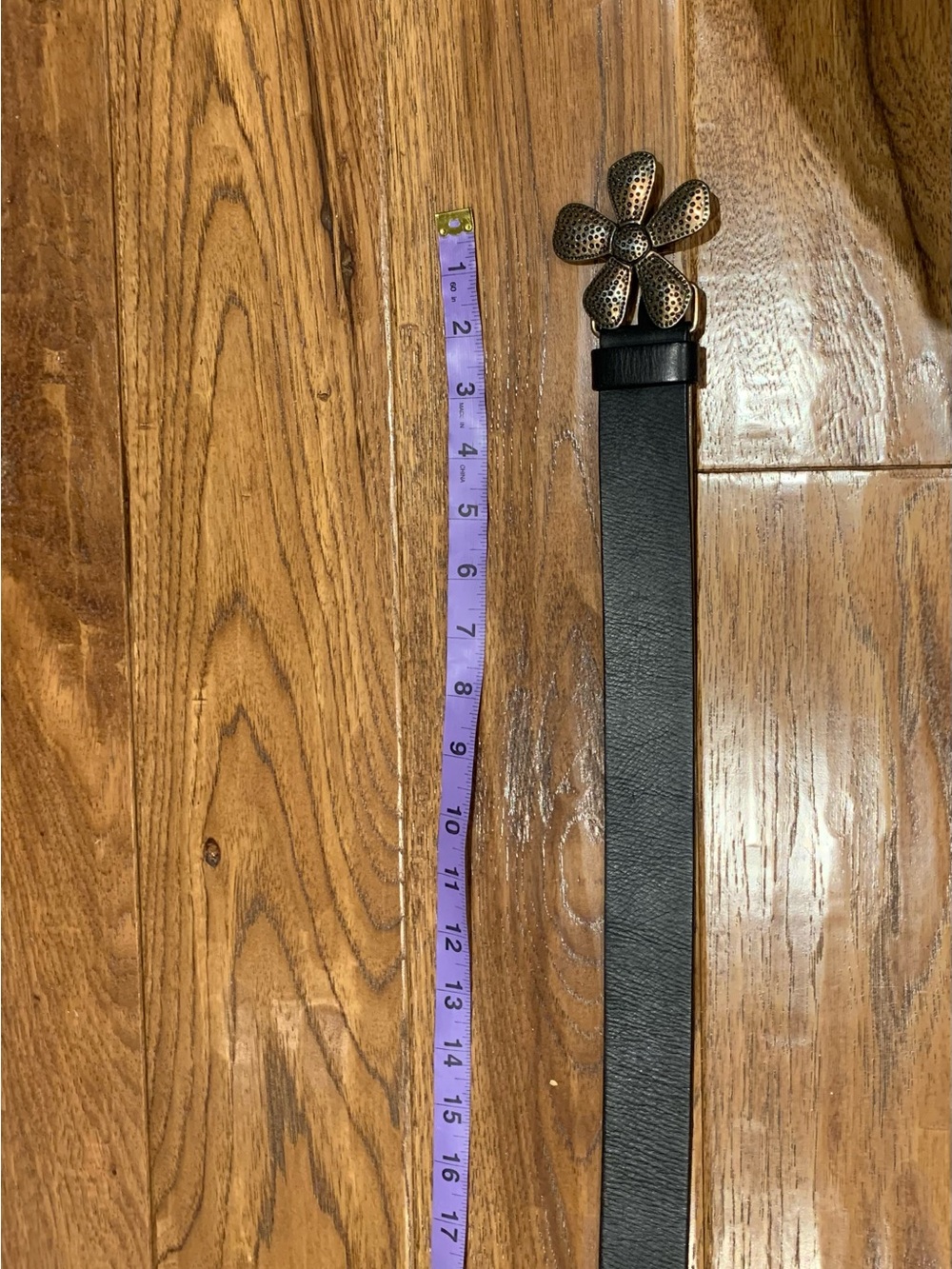 Silpada Black Leather Flower Buckle Belt - Picture 8 of 14